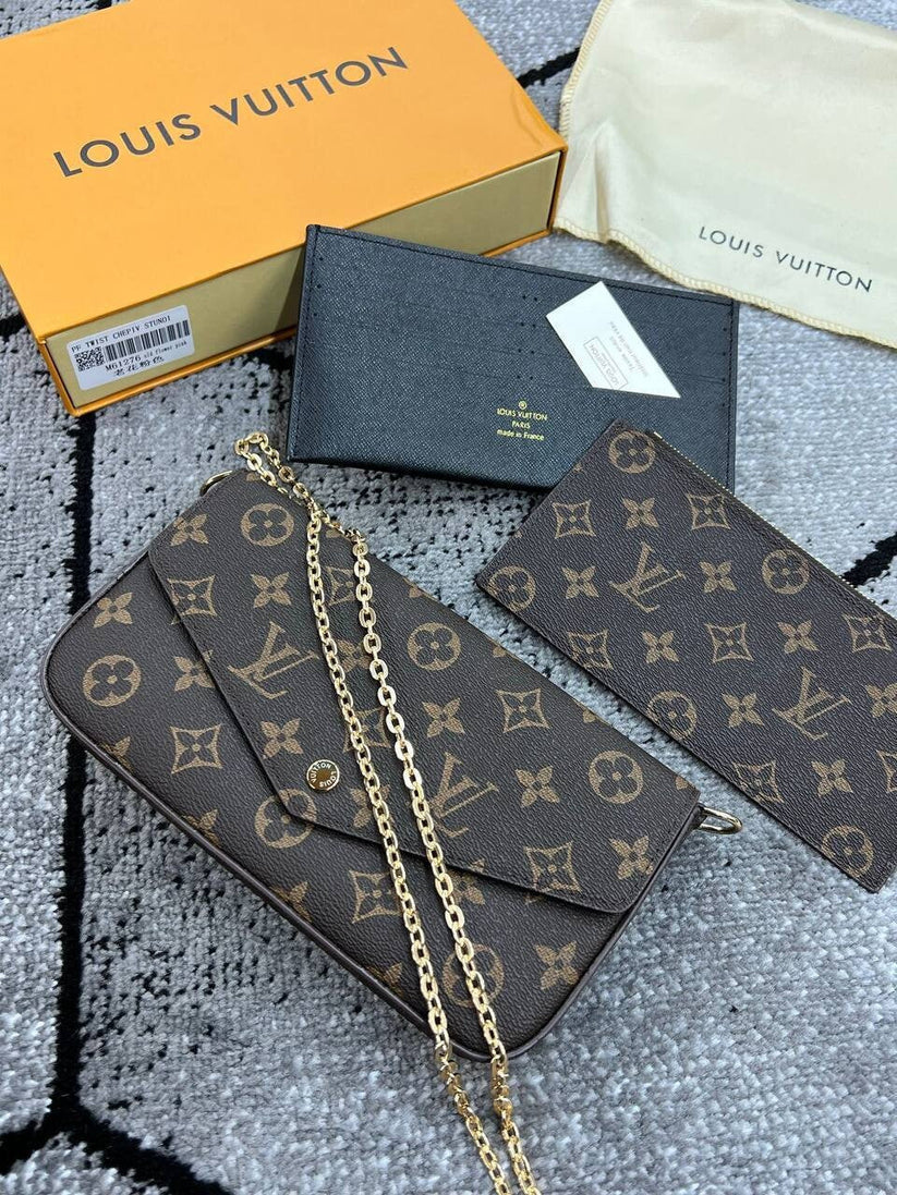Louis Vuitton LV Women Felicie Triple Trio Pochette Long Chain Strap Bag in various Colors in AAA quality UK