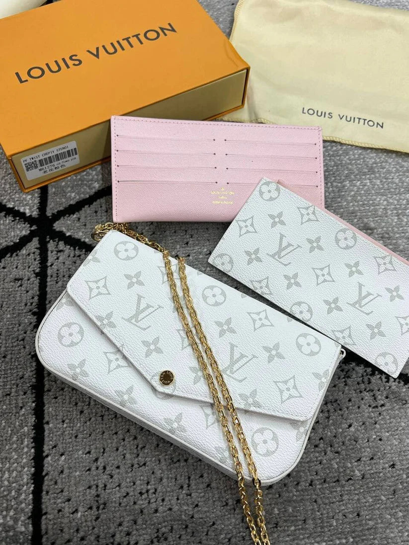 Louis Vuitton LV Women Felicie Triple Trio Pochette Long Chain Strap Bag in various Colors in AAA quality UK