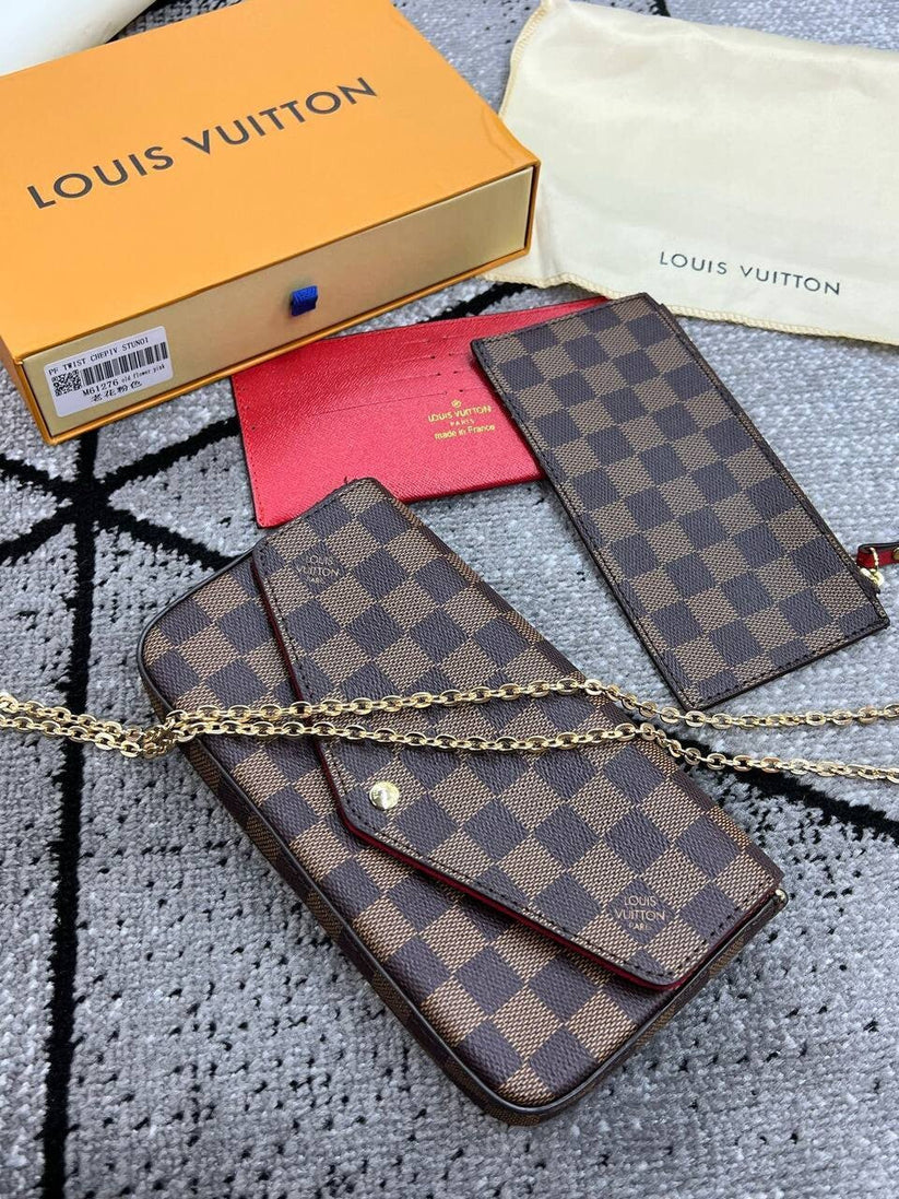 Louis Vuitton LV Women Felicie Triple Trio Pochette Long Chain Strap Bag in various Colors in AAA quality UK
