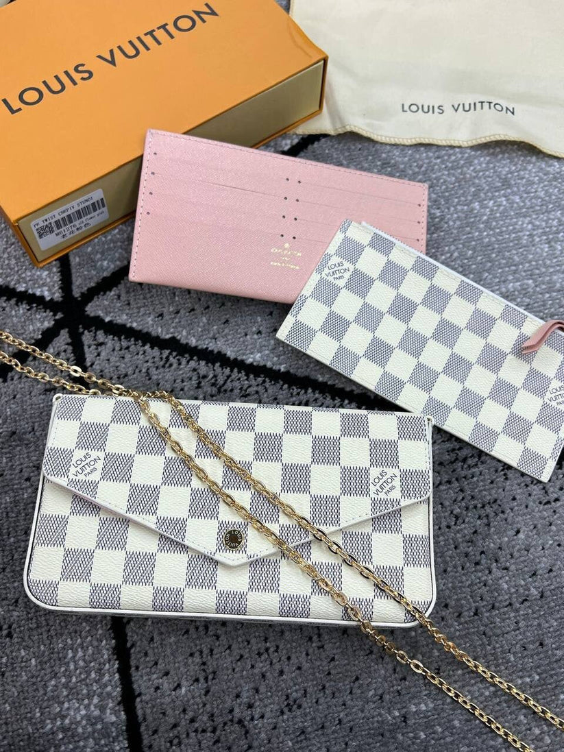 Louis Vuitton LV Women Felicie Triple Trio Pochette Long Chain Strap Bag in various Colors in AAA quality UK