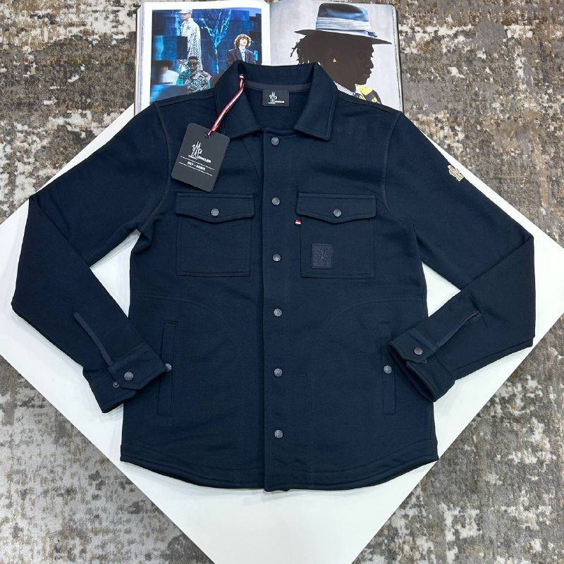 Moncler Logo Patch Cotton Fleece Overshirt UK Reps AAA+ Quality