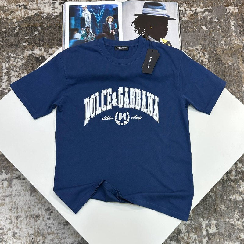 Dolce & Gabbana Logo Cotton T-Shirt with Milan 84 Print UK Reps AAA+ Quality
