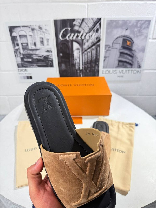 Louis Vuitton Men's Luxury Waterproof Suede Mule Slide AAA Quality Reps UK