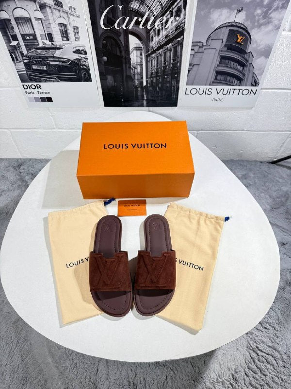 Louis Vuitton Men's Luxury Waterproof Suede Mule Slide AAA Quality Reps UK