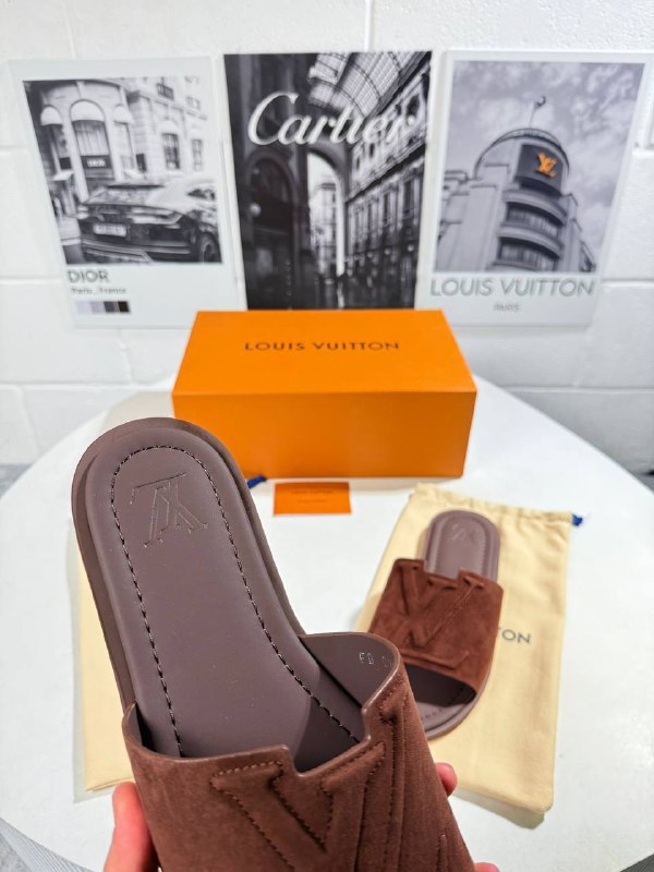 Louis Vuitton Men's Luxury Waterproof Suede Mule Slide AAA Quality Reps UK