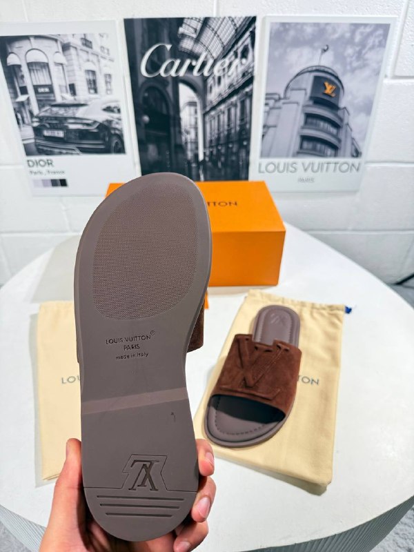 Louis Vuitton Men's Luxury Waterproof Suede Mule Slide AAA Quality Reps UK