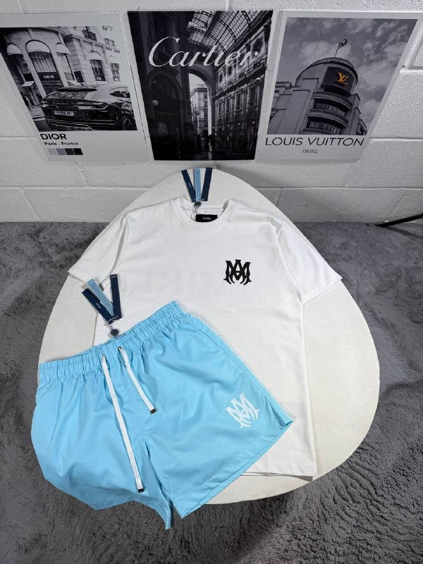 Amiri Men's Luxury MA Logo T-Shirt and Shorts Set AAA Quality Reps UK