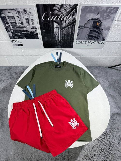 Amiri Men's Luxury MA Logo T-Shirt and Shorts Set AAA Quality Reps UK