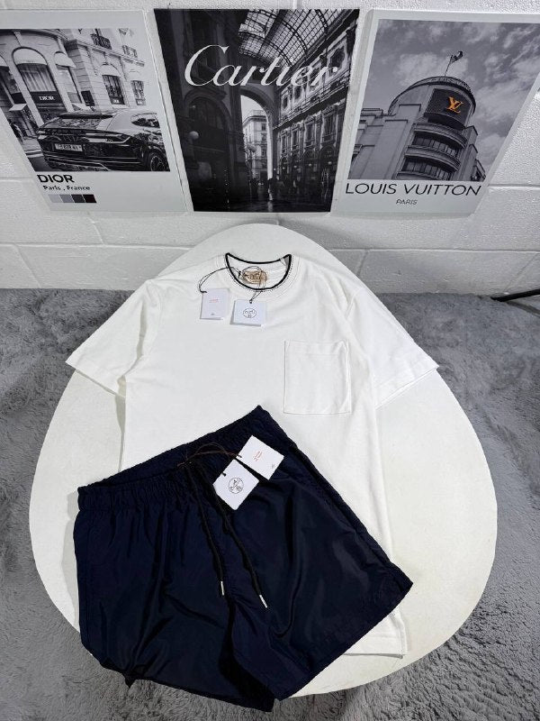 Hermès Men's Luxury T-Shirt and Shorts Summer Set AAA Quality Reps UK