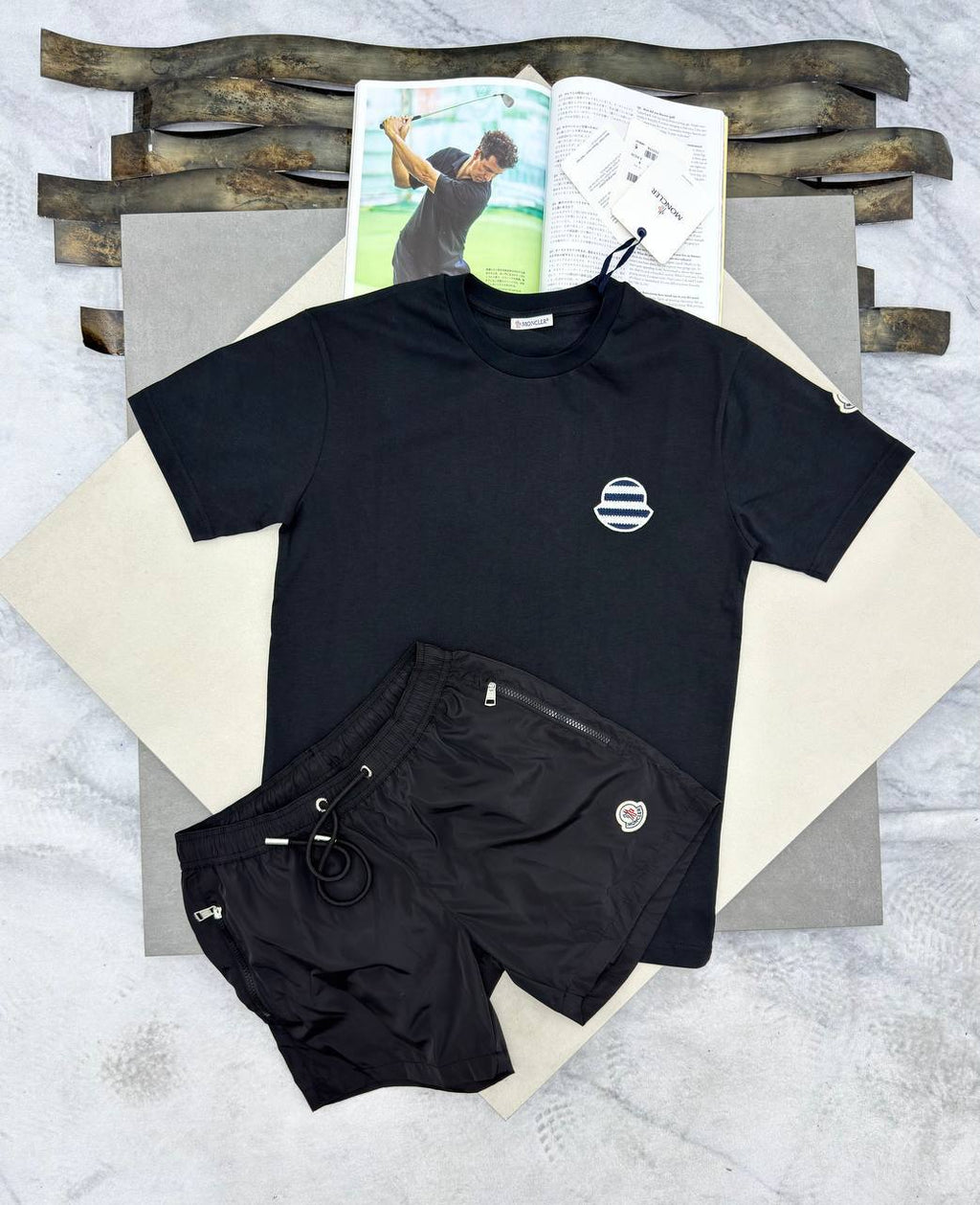 Moncler Men's Luxury T-Shirt and Swim Shorts Set AAA Quality Reps UK