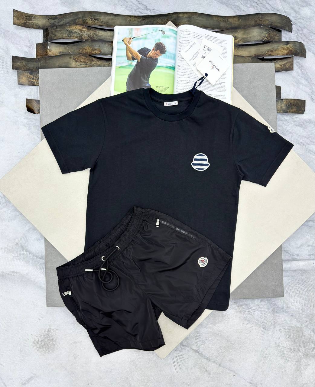 Moncler Men's Luxury T-Shirt and Swim Shorts Set AAA Quality Reps UK