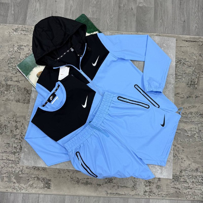 Nike Men's Luxury Hooded Windbreaker and Shorts Training Set AAA Quality Reps UK