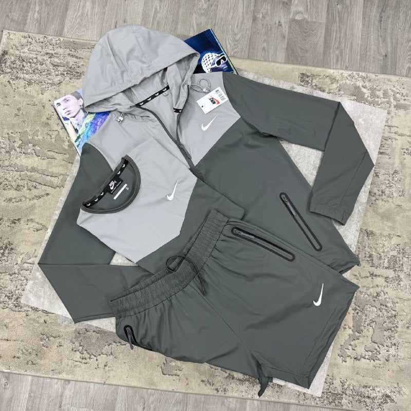 Nike Men's Luxury Hooded Windbreaker and Shorts Training Set AAA Quality Reps UK