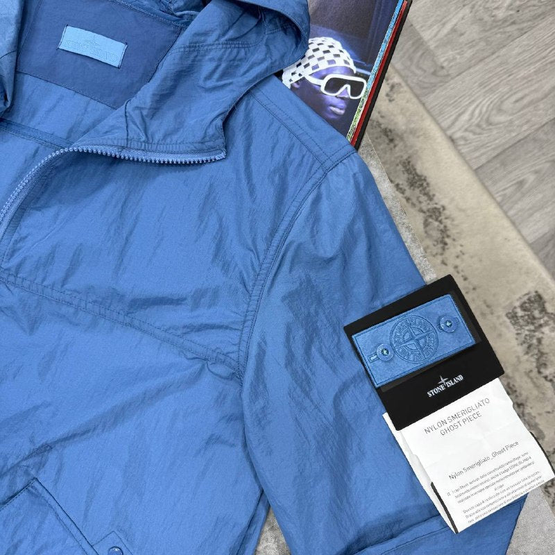 Stone Island Men's Luxury Hooded Crinkle Nylon Windbreaker Jacket AAA Quality Reps UK