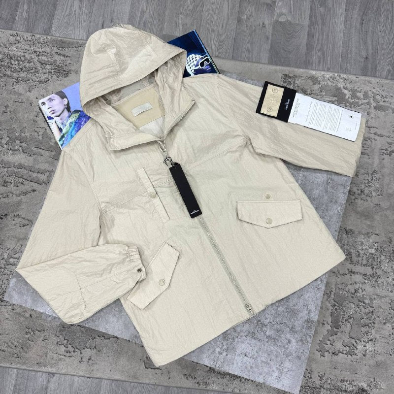Stone Island Men's Luxury Hooded Crinkle Nylon Windbreaker Jacket AAA Quality Reps UK