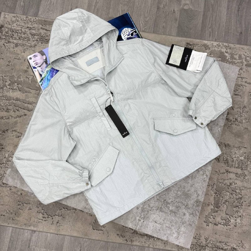 Stone Island Men's Luxury Hooded Crinkle Nylon Windbreaker Jacket AAA Quality Reps UK