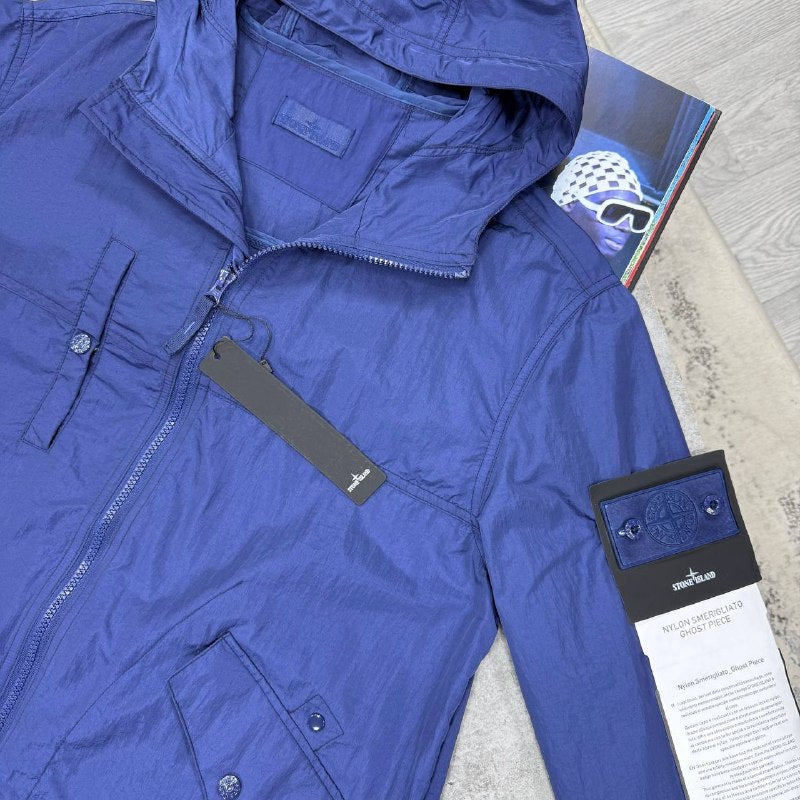 Stone Island Men's Luxury Hooded Crinkle Nylon Windbreaker Jacket AAA Quality Reps UK