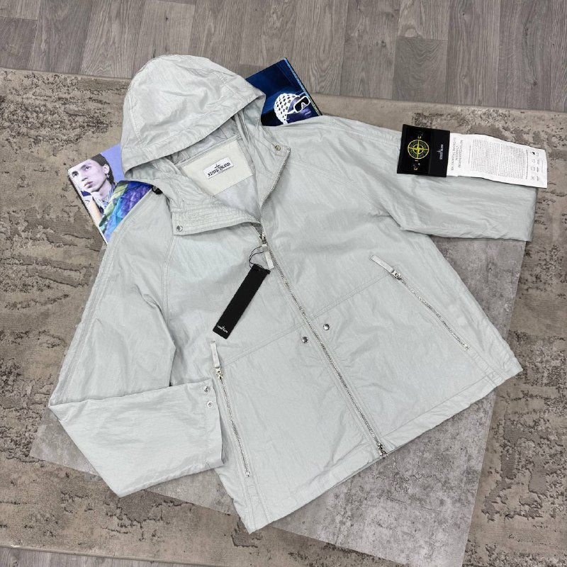 Stone Island Men's Luxury Crinkle Reps NY Hooded Windbreaker Jacket AAA Quality Reps UK
