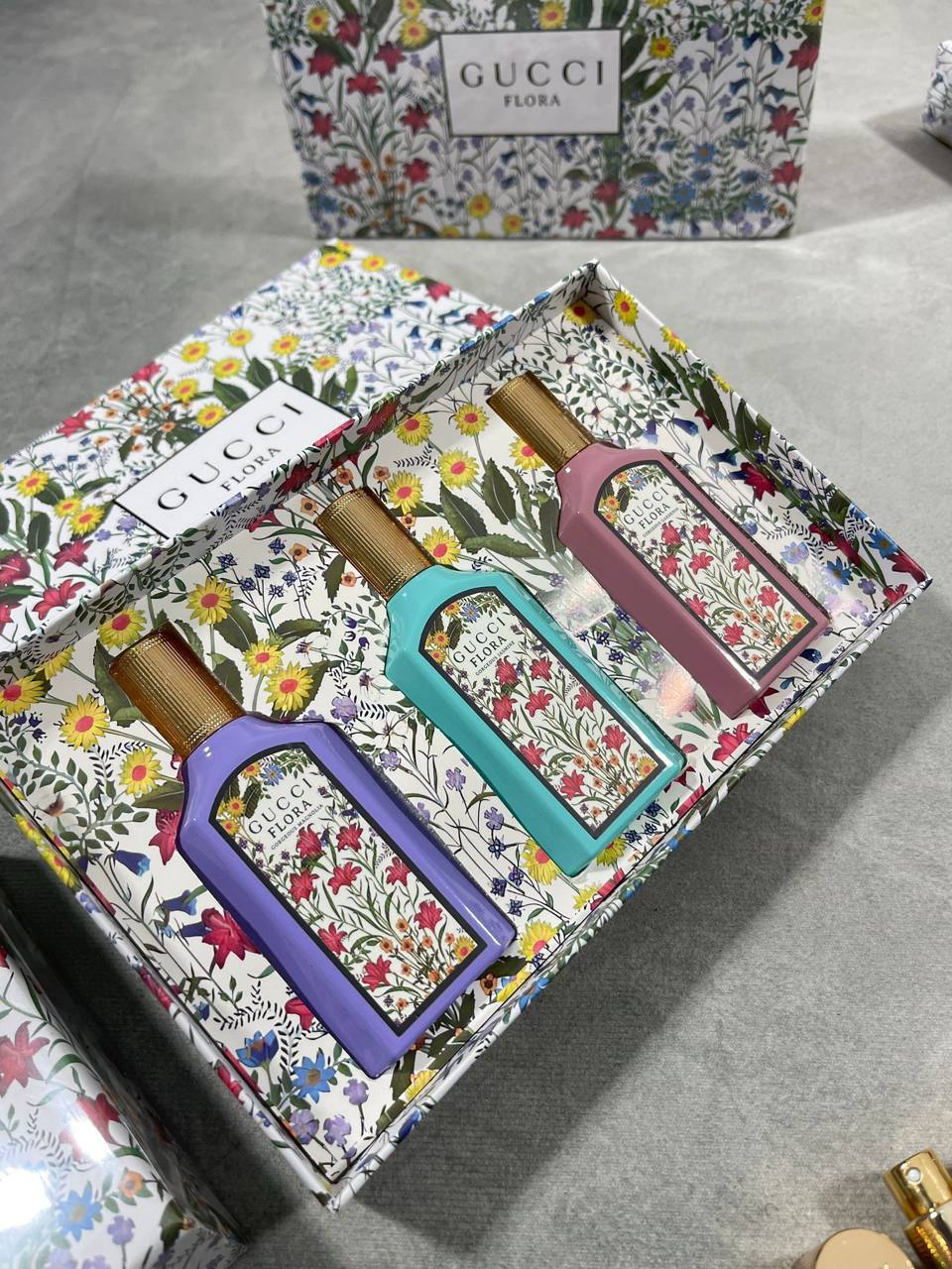 Gucci Flora Gorgeous Miniature Eau de Parfum Women's Luxury 3-Piece Gift Set AAA Quality Reps UK