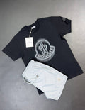Moncler Men's Illusion Logo Graphic T-Shirt & Track Shorts Set AAA Quality Reps UK