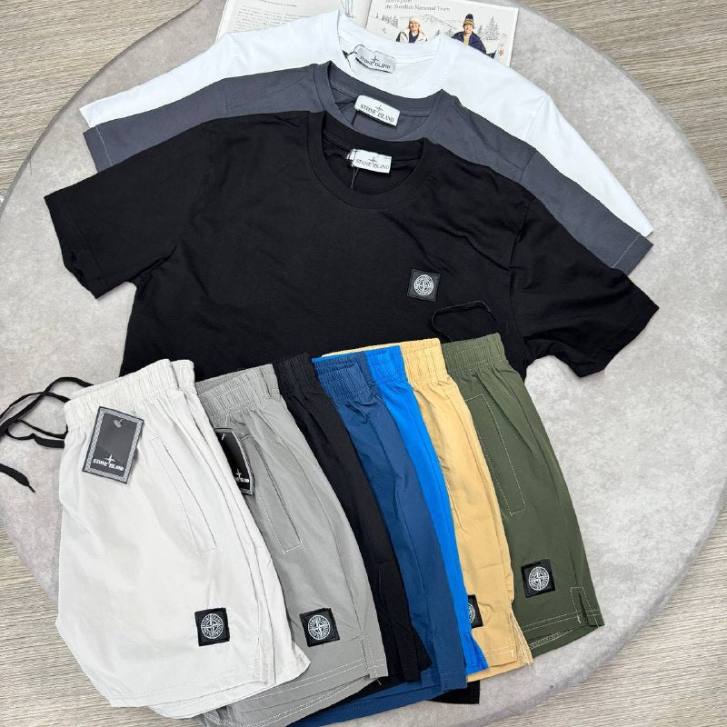Stone Island Men's Compass Patch T-Shirts and Shorts Set AAA Quality Reps UK