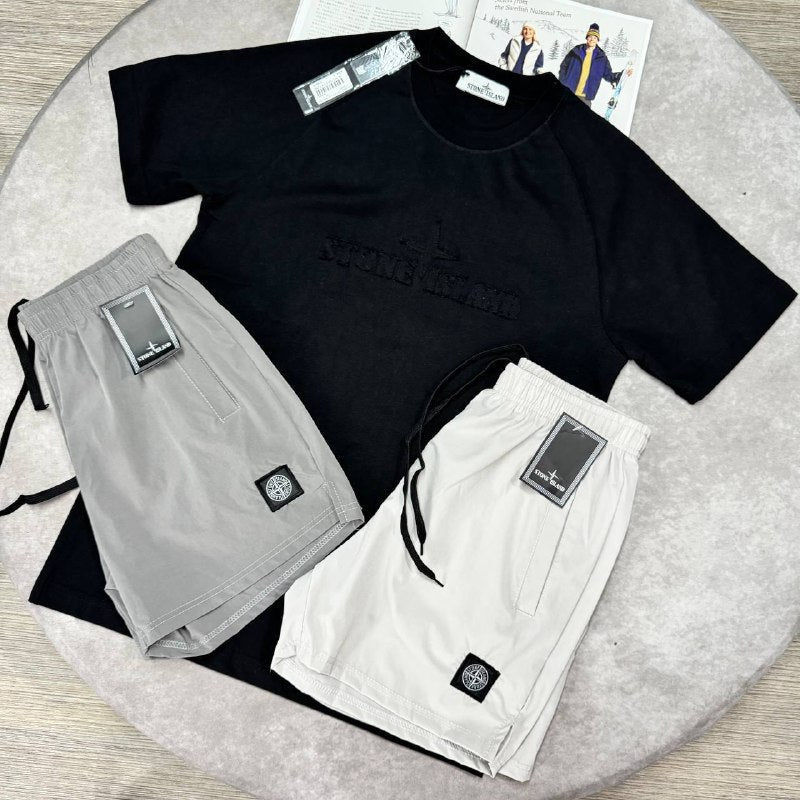 Stone Island Men's Compass Patch T-Shirts and Shorts Set AAA Quality Reps UK
