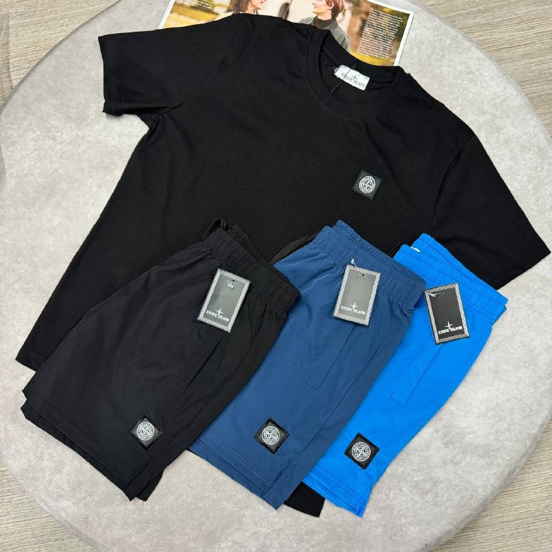 Stone Island Men's Compass Patch T-Shirts and Shorts Set AAA Quality Reps UK