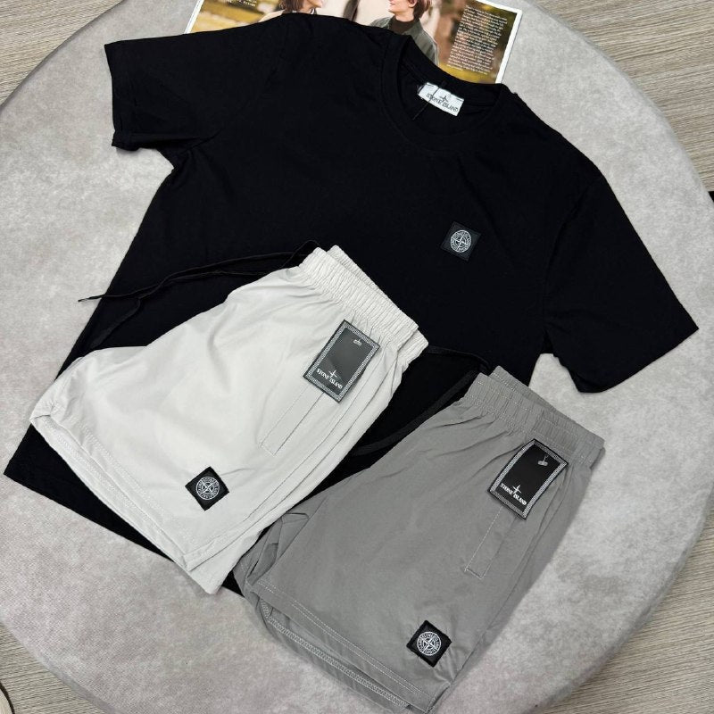 Stone Island Men's Compass Patch T-Shirts and Shorts Set AAA Quality Reps UK