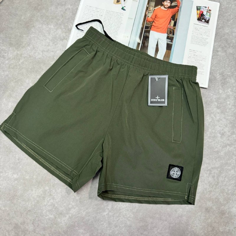 Stone Island Men's Compass Patch Casual Drawstring Shorts Collection AAA Quality Reps UK