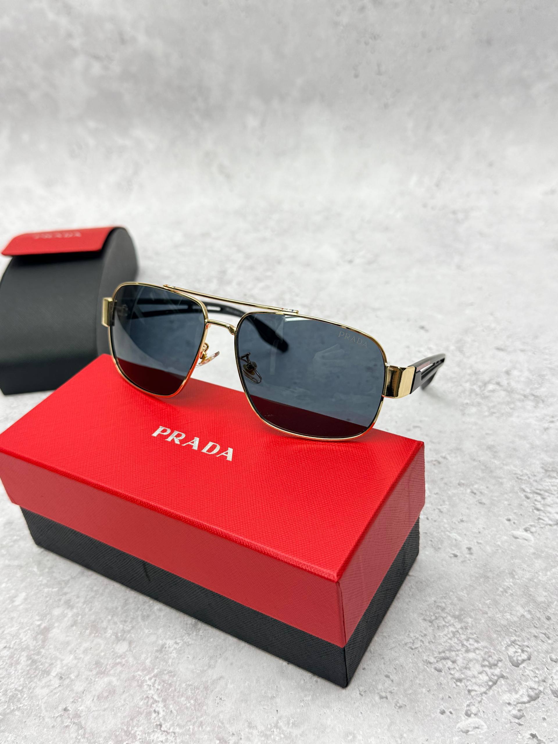 Prada Linea Rossa Men's Gold Aviator Sunglasses AAA Quality Reps UK