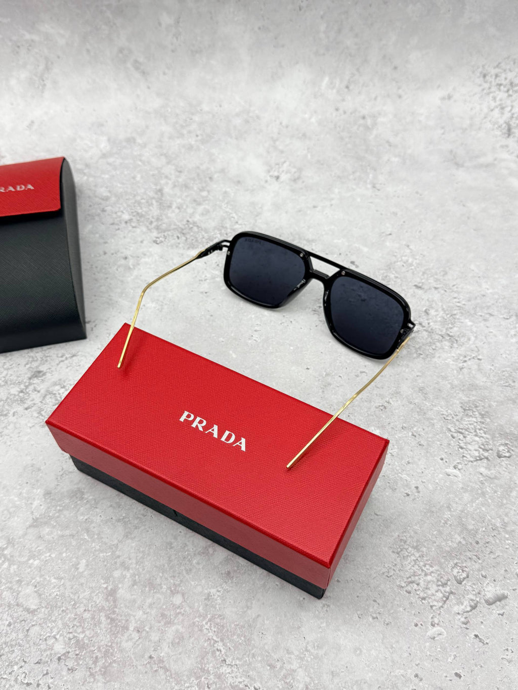 Prada Linea Rossa Men's Square Aviator Sunglasses Set AAA Quality Reps UK