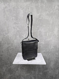 Burberry Men's Black Leather Check Messenger Bag AAA Quality Reps UK