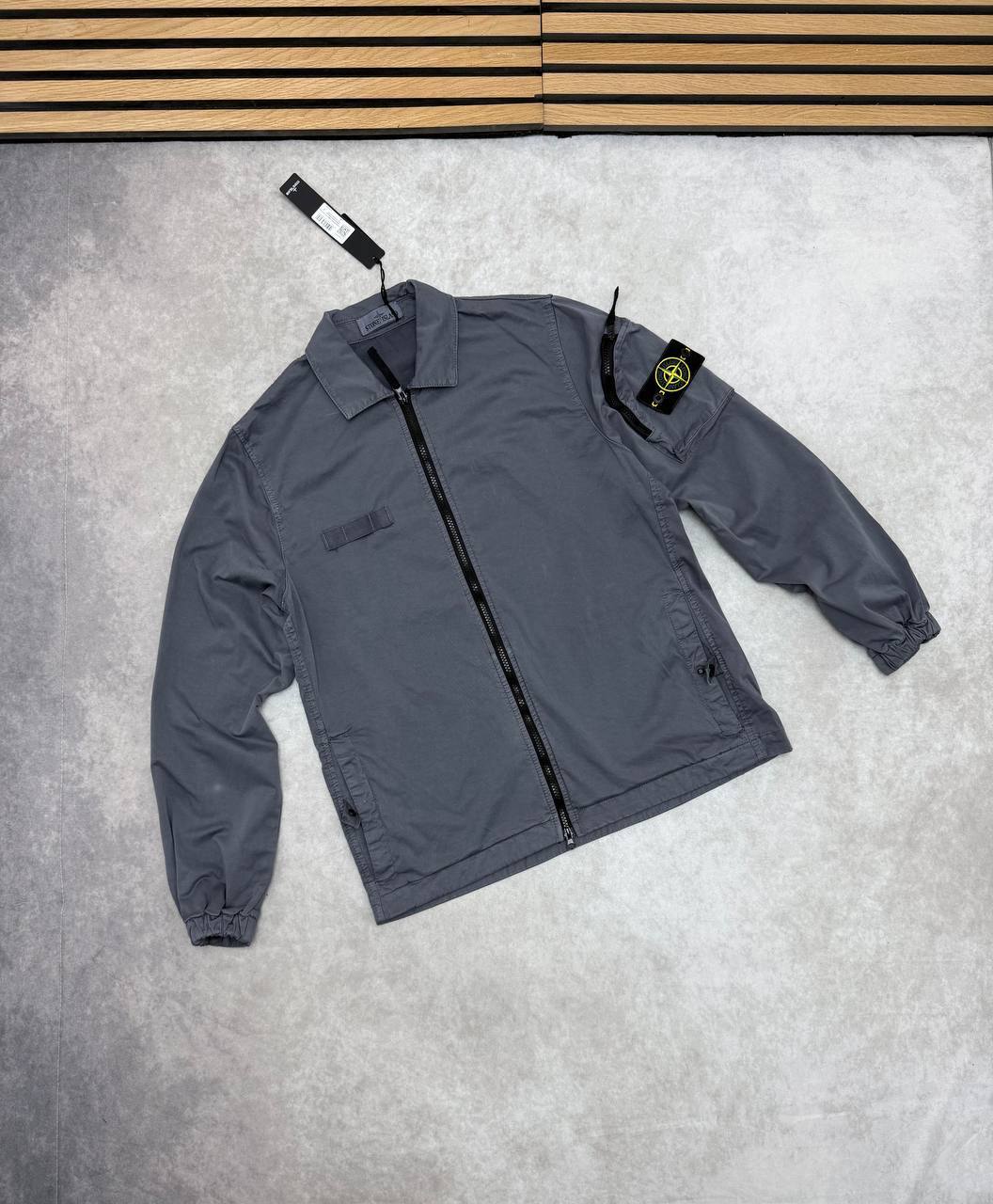 Stone Island Men's Compass Patch Zip-Up Overshirt Collection AAA Quality Reps UK