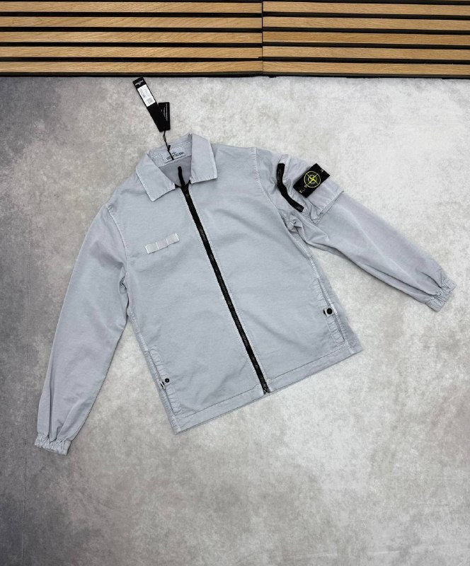 Stone Island Men's Compass Patch Zip-Up Overshirt Collection AAA Quality Reps UK