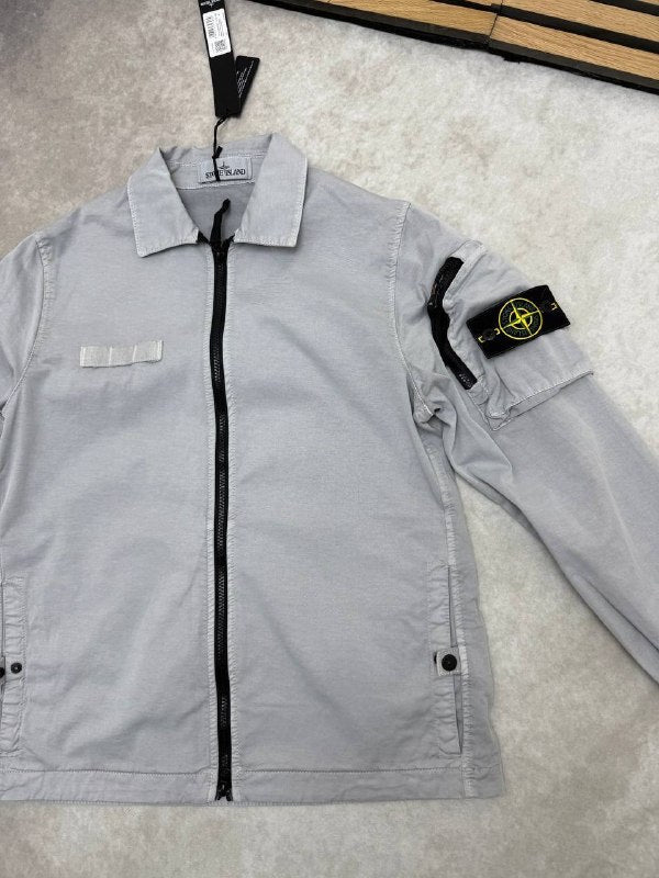 Stone Island Men's Compass Patch Zip-Up Overshirt Collection AAA Quality Reps UK