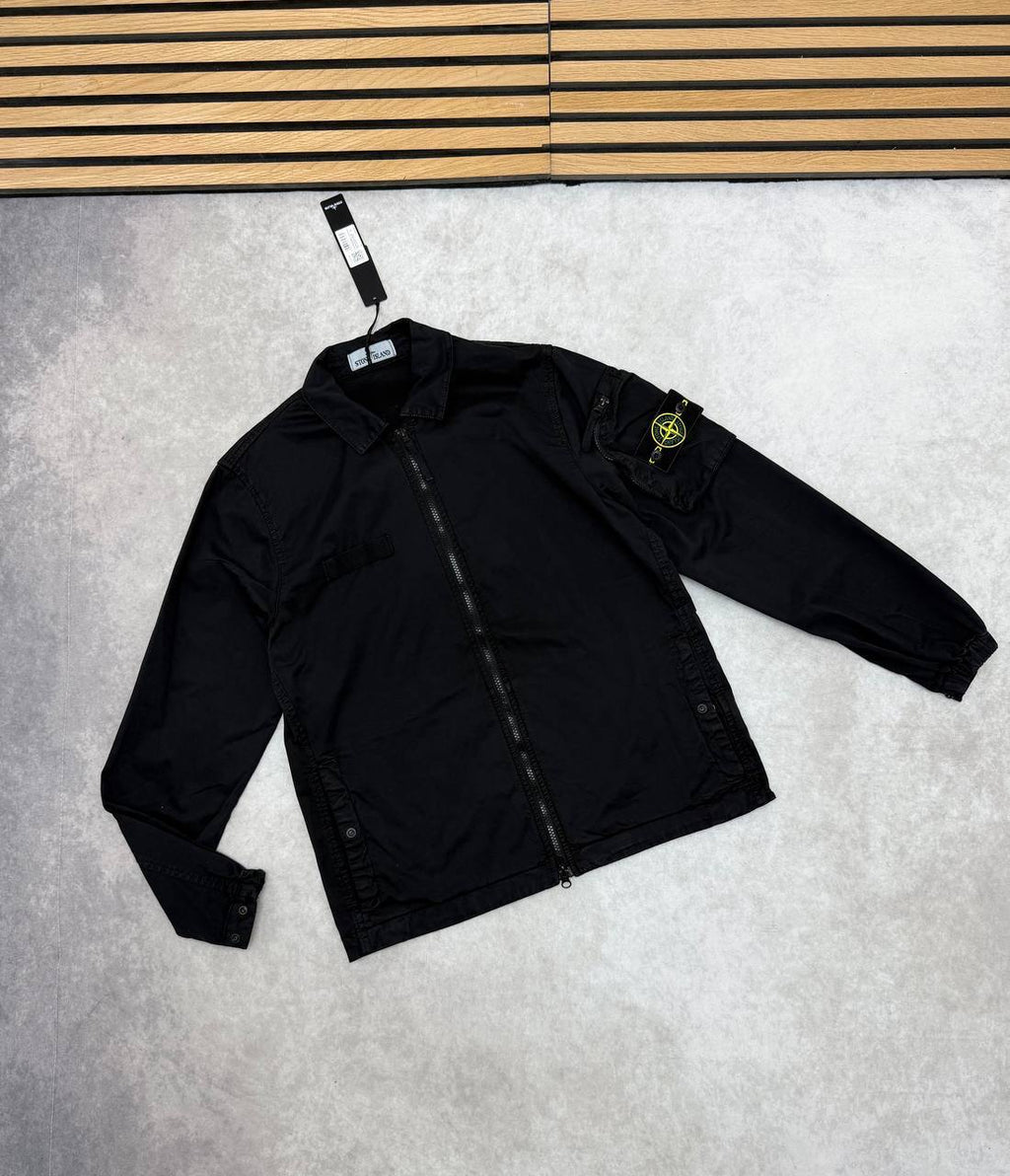 Stone Island Men's Compass Patch Zip-Up Overshirt Collection AAA Quality Reps UK