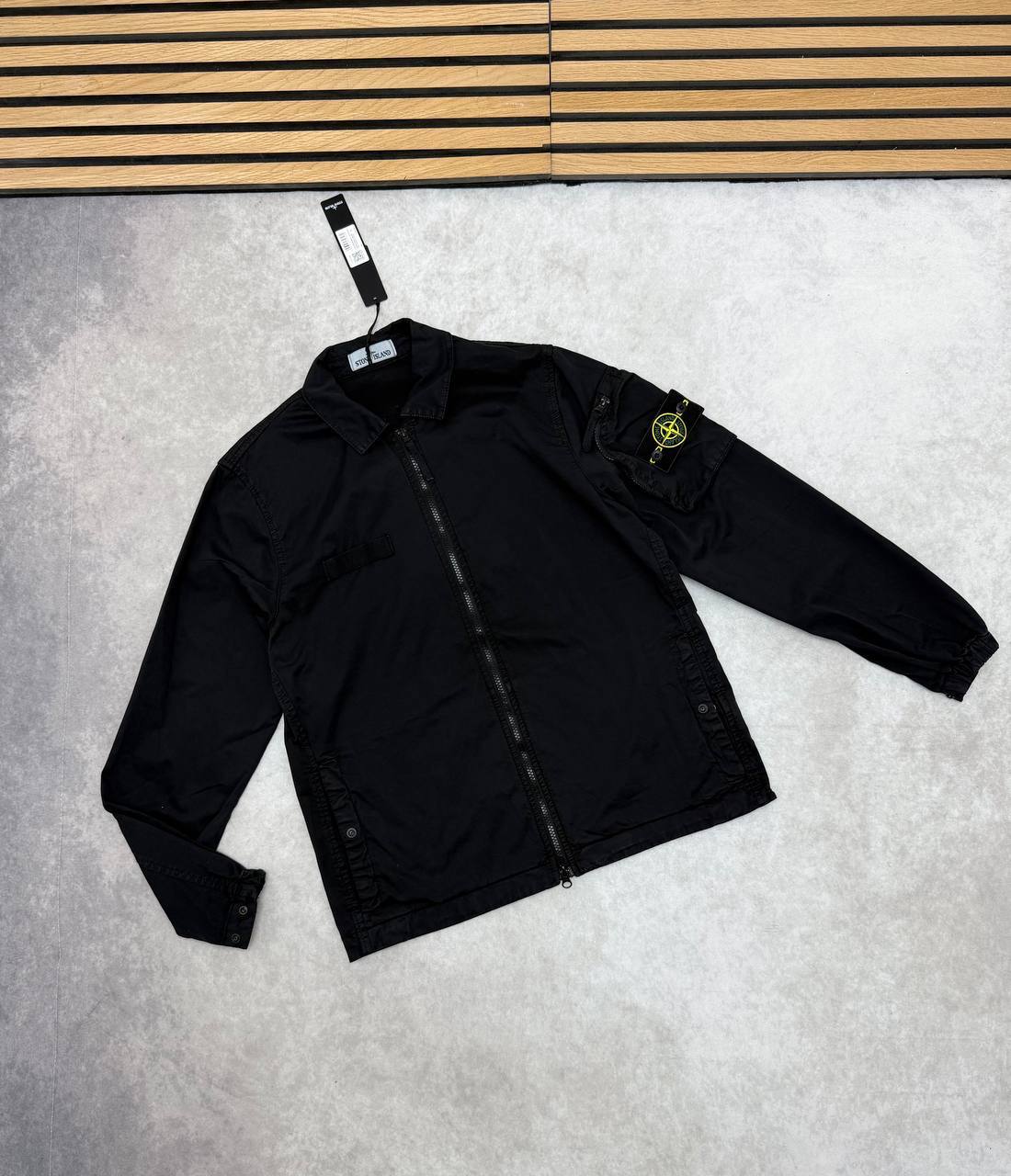 Stone Island Men's Compass Patch Zip-Up Overshirt Collection AAA Quality Reps UK