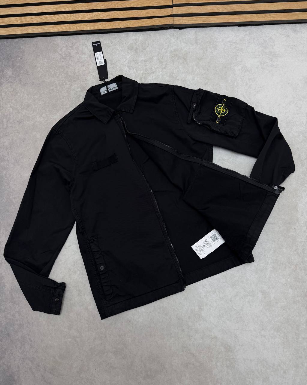 Stone Island Men's Compass Patch Zip-Up Overshirt Collection AAA Quality Reps UK