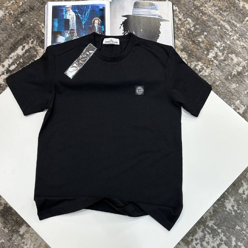 Stone Island Patch Logo Garment Dyed Cotton T-Shirt  UK Reps AAA+ Quality