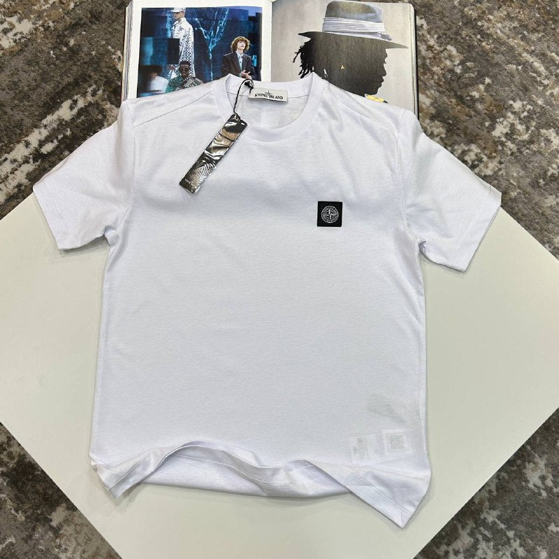 Stone Island Patch Logo Garment Dyed Cotton T-Shirt  UK Reps AAA+ Quality