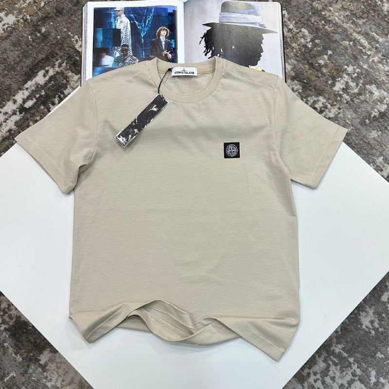 Stone Island Patch Logo Garment Dyed Cotton T-Shirt  UK Reps AAA+ Quality