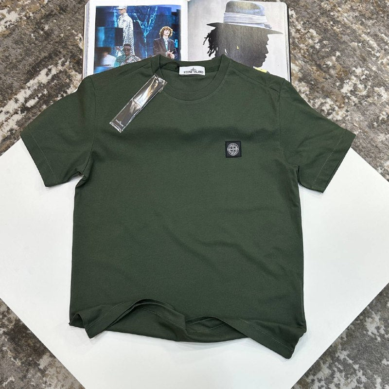 Stone Island Patch Logo Garment Dyed Cotton T-Shirt  UK Reps AAA+ Quality