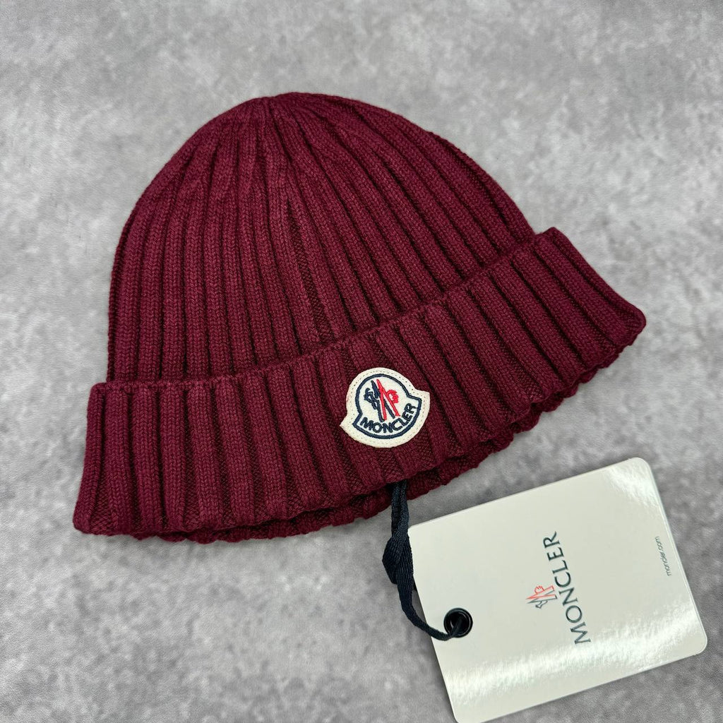 Moncler Logo Patch Virgin Wool Beanie UK Reps AAA Quality