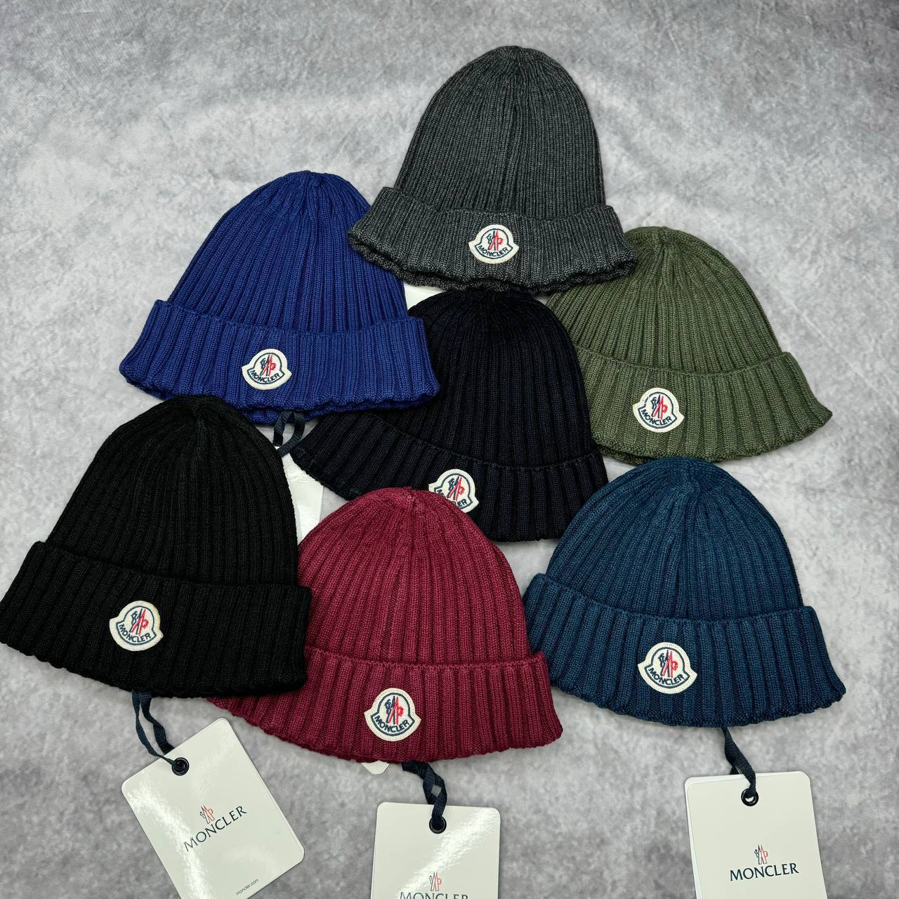 Moncler Logo Patch Virgin Wool Beanie UK Reps AAA Quality