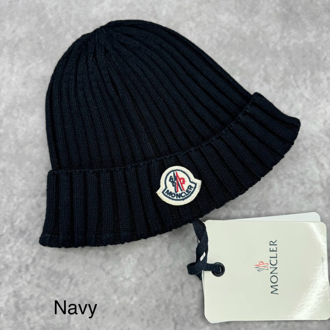Moncler Logo Patch Virgin Wool Beanie UK Reps AAA Quality