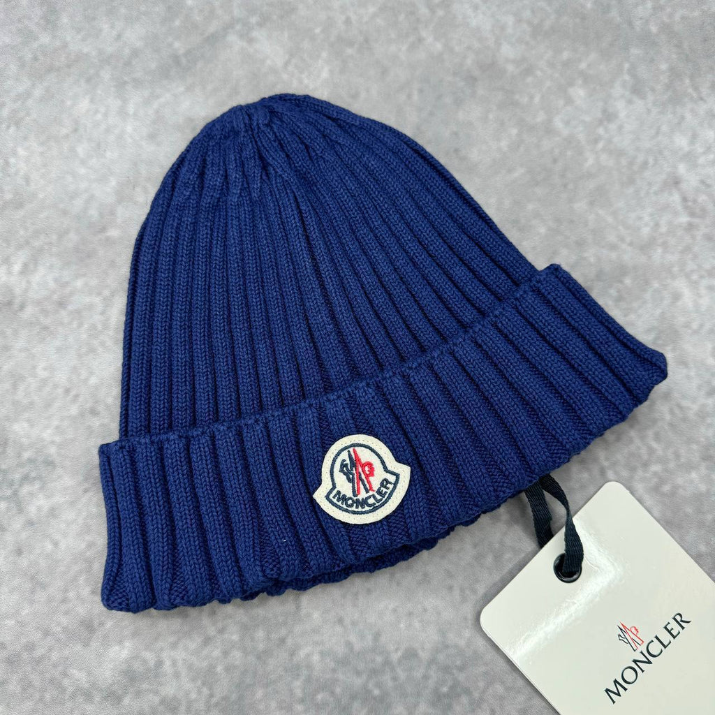 Moncler Logo Patch Virgin Wool Beanie UK Reps AAA Quality