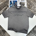 Off-White™ Logo Embroidered Faded Grey Cotton T-Shirt UK Reps AAA+ Quality