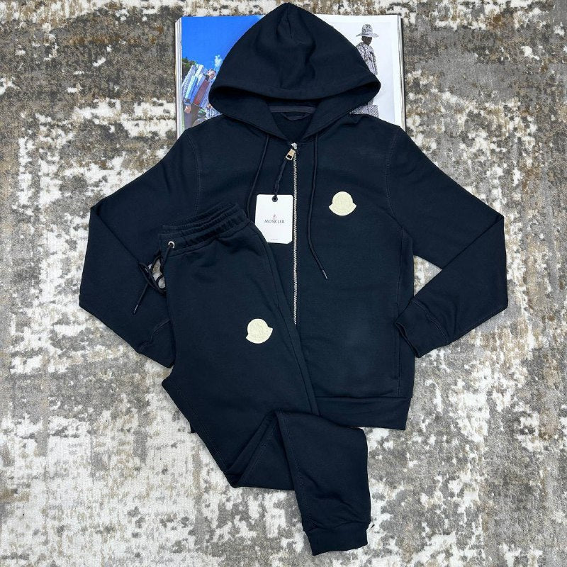 Moncler Logo Patch Hooded Tracksuit Set UK Reps AAA+ Quality