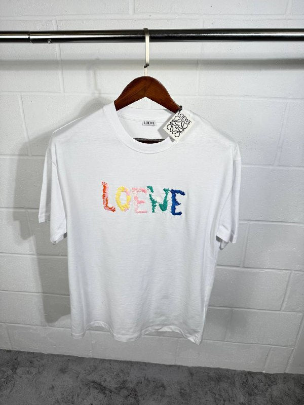 Loewe Embroidered Multi-Color Logo T-Shirt UK Reps AAA Quality