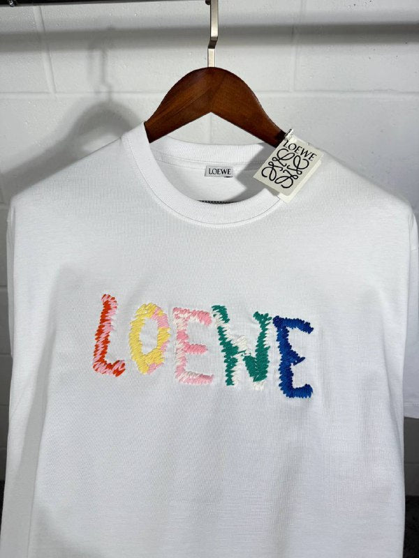 Loewe Embroidered Multi-Color Logo T-Shirt UK Reps AAA Quality